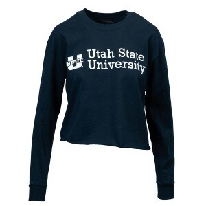 Utah State University U-State Cropped Long-Sleeve Champion T-Shirt